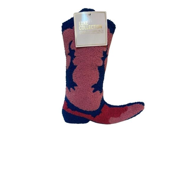 NWT Luxe Collection Cowgirl Boot Shaped Throw Pillow ADORABLE 16” - Picture 2 of 6